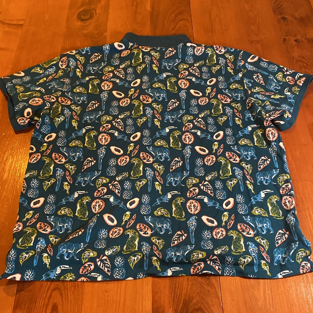 Bonobos Teal Collared Patterned Shirt Standard Fi… - image 4